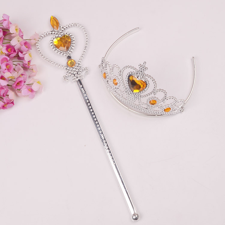 Dječja kruna za glavu u stilu princeze - ručna izrada, plastika/smola, kristalni ukrasi, šifra proizvoda SY261701