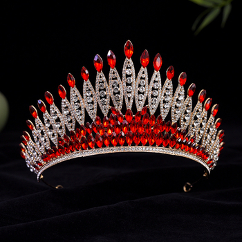 Vjenčana tiara za glavu — legura, dijamantna obrada, kristali tipa vodena cigla, ženski dizajn (proljeće 2025)