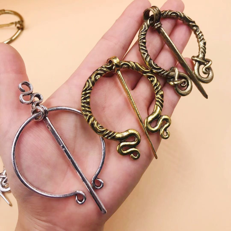 Set od tri broševa: kopča za kaput/kapelu, kopča za šal i kopča za pulover | legura | vintage Viking stil | unisex