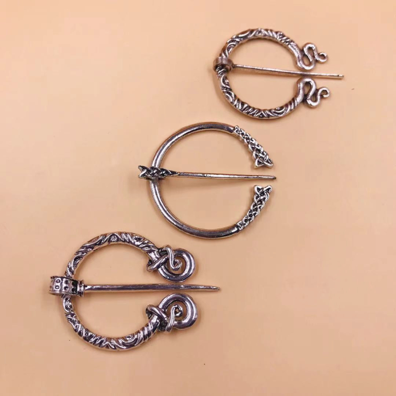 Set od tri broševa: kopča za kaput/kapelu, kopča za šal i kopča za pulover | legura | vintage Viking stil | unisex