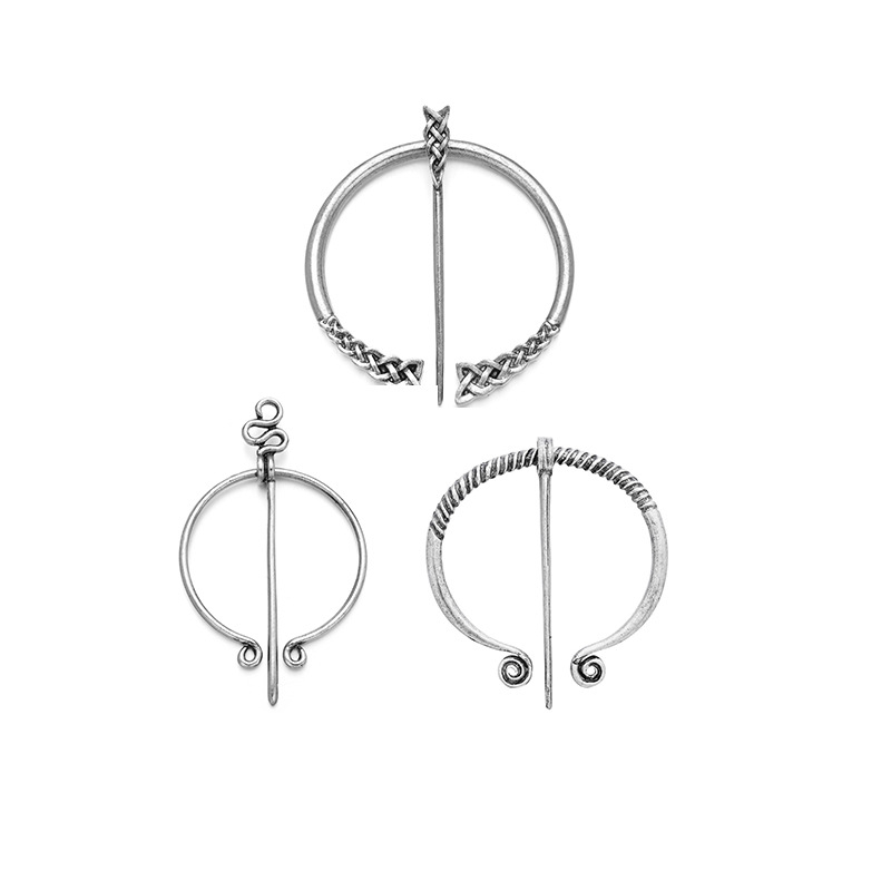 Set od tri broševa: kopča za kaput/kapelu, kopča za šal i kopča za pulover | legura | vintage Viking stil | unisex