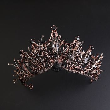 Vjenčana tiara za glavu od cinkovog legura s bijelim kristalima, dijamantni završetak, ženski stil, prilagodljivo
