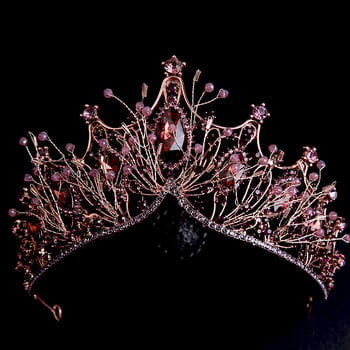 Vjenčana tiara za glavu od cinkovog legura s bijelim kristalima, dijamantni završetak, ženski stil, prilagodljivo
