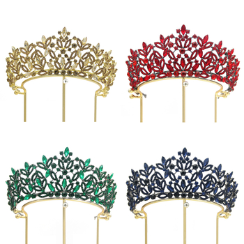 Nevjesta tiara od legure s rhinestones i staklom, elektroplating završna obrada, težina 184 g