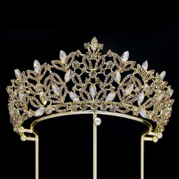 Nevjesta tiara od legure s rhinestones i staklom, elektroplating završna obrada, težina 184 g