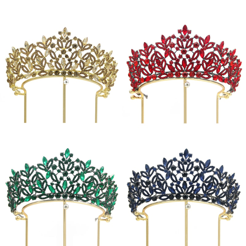 Nevjesta tiara od legure s rhinestones i staklom, elektroplating završna obrada, težina 184 g