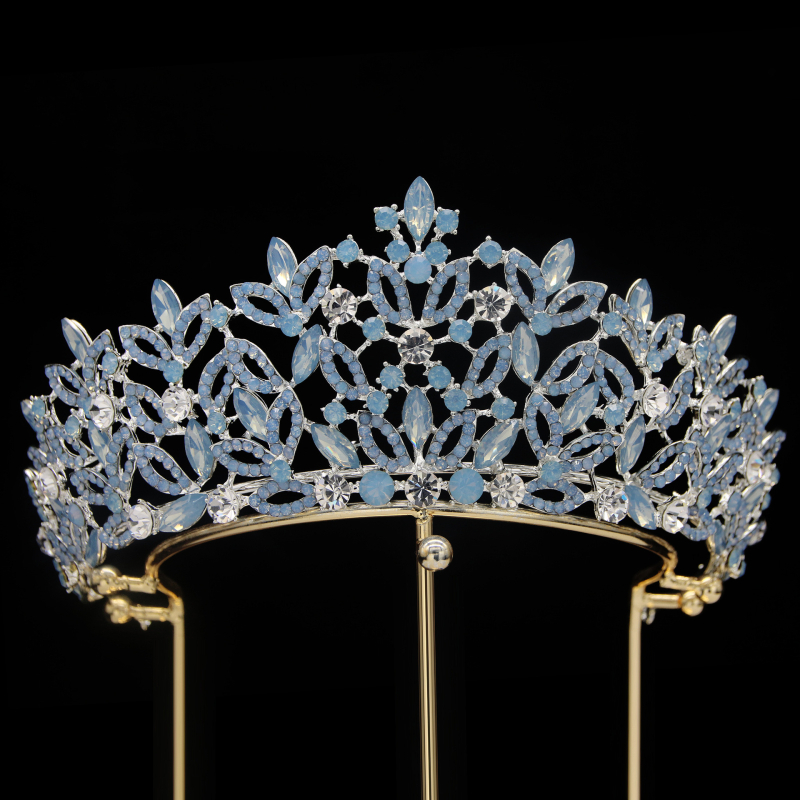 Nevjesta tiara od legure s rhinestones i staklom, elektroplating završna obrada, težina 184 g