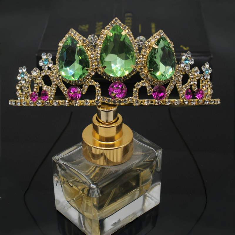 Vjenčana kruna s kristalima – retro ženski tiara, s galvaniziranim premazom