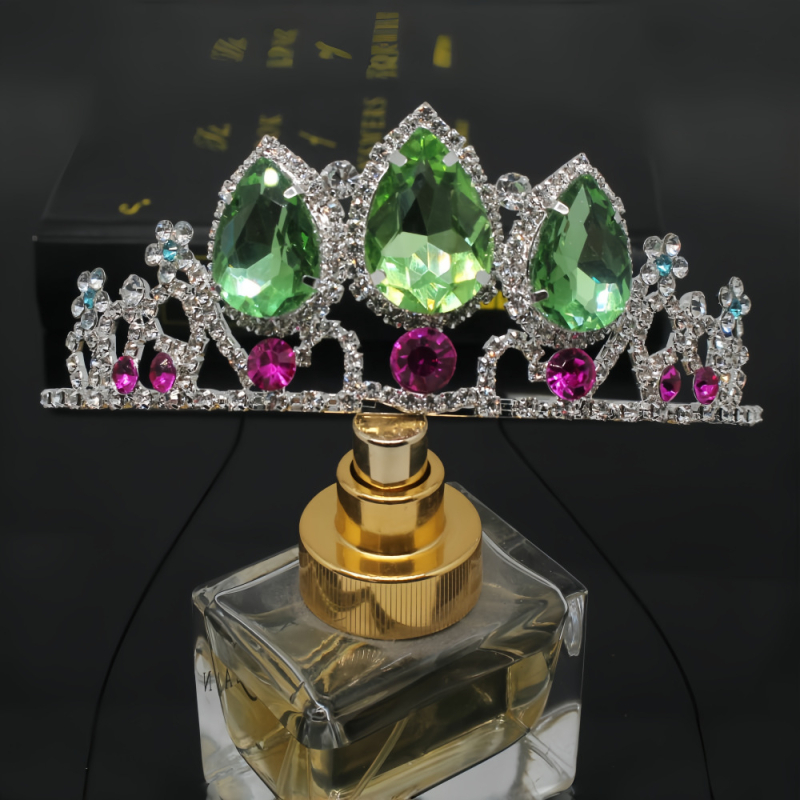 Vjenčana kruna s kristalima – retro ženski tiara, s galvaniziranim premazom