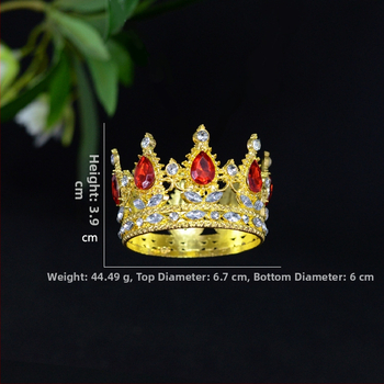 Krona za tortu od legure, K9 čistoća, unisex stil, elektroplatiniranje, bijeli kristali, dekor za dječji rođendan