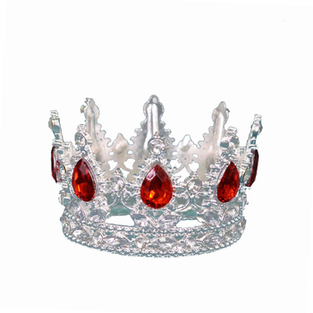 Krona za tortu od legure, K9 čistoća, unisex stil, elektroplatiniranje, bijeli kristali, dekor za dječji rođendan