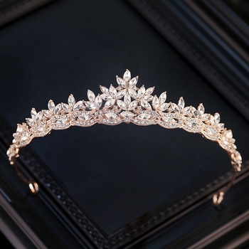 Krona za kosu od legure s lišćastim dizajnom, elektroplatiranje, prilagodljiva, za vjenčanja i modne pistu