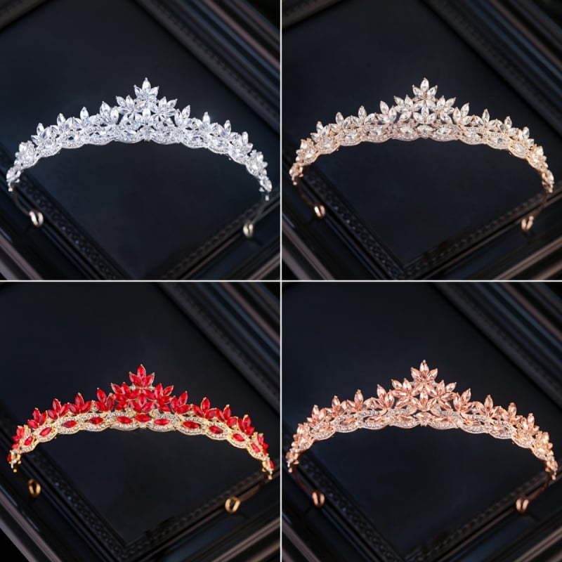 Krona za kosu od legure s lišćastim dizajnom, elektroplatiranje, prilagodljiva, za vjenčanja i modne pistu