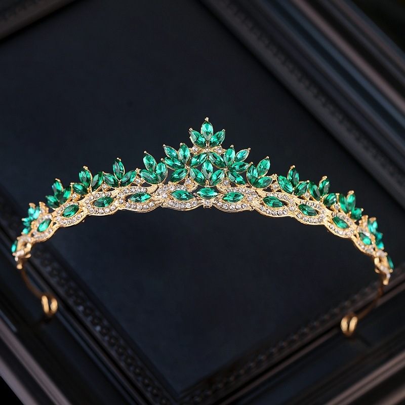 Krona za kosu od legure s lišćastim dizajnom, elektroplatiranje, prilagodljiva, za vjenčanja i modne pistu