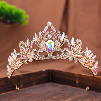 Vjenčana tiara od legure – ženski ukras za glavu, elektroplatirana završnica, prilagodljiva