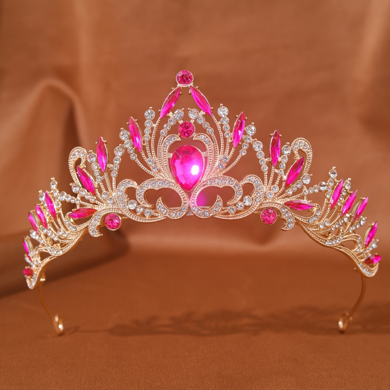 Vjenčana tiara od legure – ženski ukras za glavu, elektroplatirana završnica, prilagodljiva