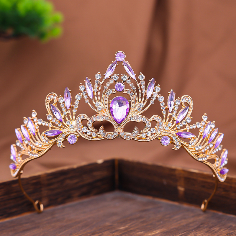 Vjenčana tiara od legure – ženski ukras za glavu, elektroplatirana završnica, prilagodljiva