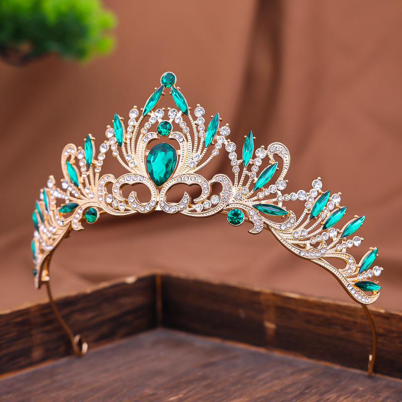 Vjenčana tiara od legure – ženski ukras za glavu, elektroplatirana završnica, prilagodljiva