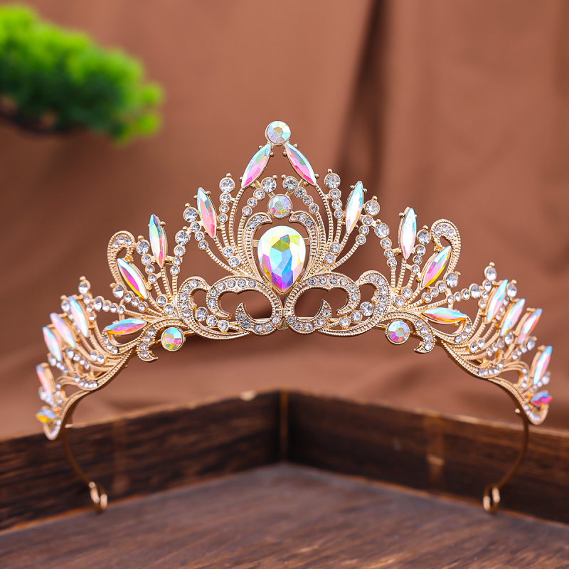 Vjenčana tiara od legure – ženski ukras za glavu, elektroplatirana završnica, prilagodljiva