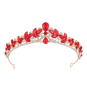 Menyasszonyi korona tiara – ötvözet, gyémánt megmunkálás, Ibaolai márka, korona forma, fejfedő kiegészítő