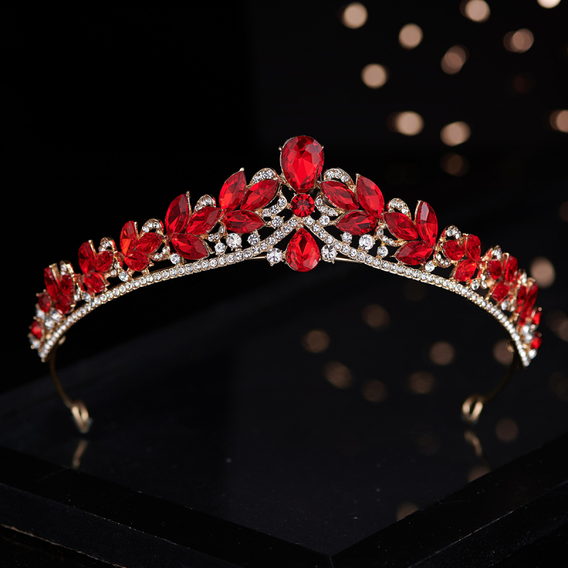 Menyasszonyi korona tiara – ötvözet, gyémánt megmunkálás, Ibaolai márka, korona forma, fejfedő kiegészítő