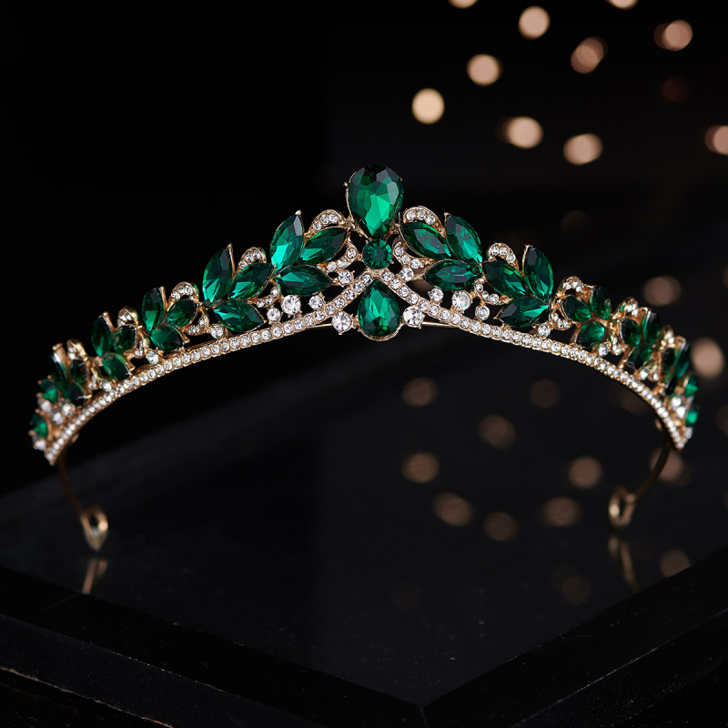 Menyasszonyi korona tiara – ötvözet, gyémánt megmunkálás, Ibaolai márka, korona forma, fejfedő kiegészítő