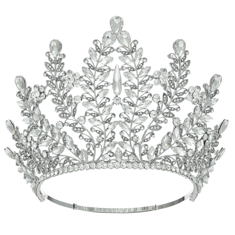 Στέμμα Μπαρόκ για γάμο – κράμα με ηλεκτροεπικάλυψη, εξωτικό γυναικείο στυλ, επεξεργασία με διαμάντια, κρύσταλλα