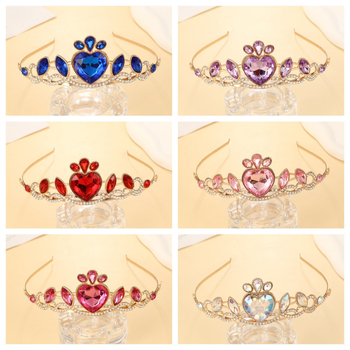Dječja kristalna kruna za djecu, elektroplatirana kruna s kapljicama kristala, oblik: kruna, proljeće 2025