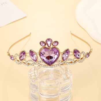 Dječja kristalna kruna za djecu, elektroplatirana kruna s kapljicama kristala, oblik: kruna, proljeće 2025