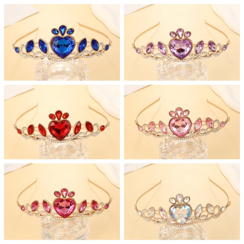 Dječja kristalna kruna za djecu, elektroplatirana kruna s kapljicama kristala, oblik: kruna, proljeće 2025