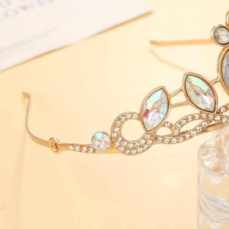 Dječja kristalna kruna za djecu, elektroplatirana kruna s kapljicama kristala, oblik: kruna, proljeće 2025