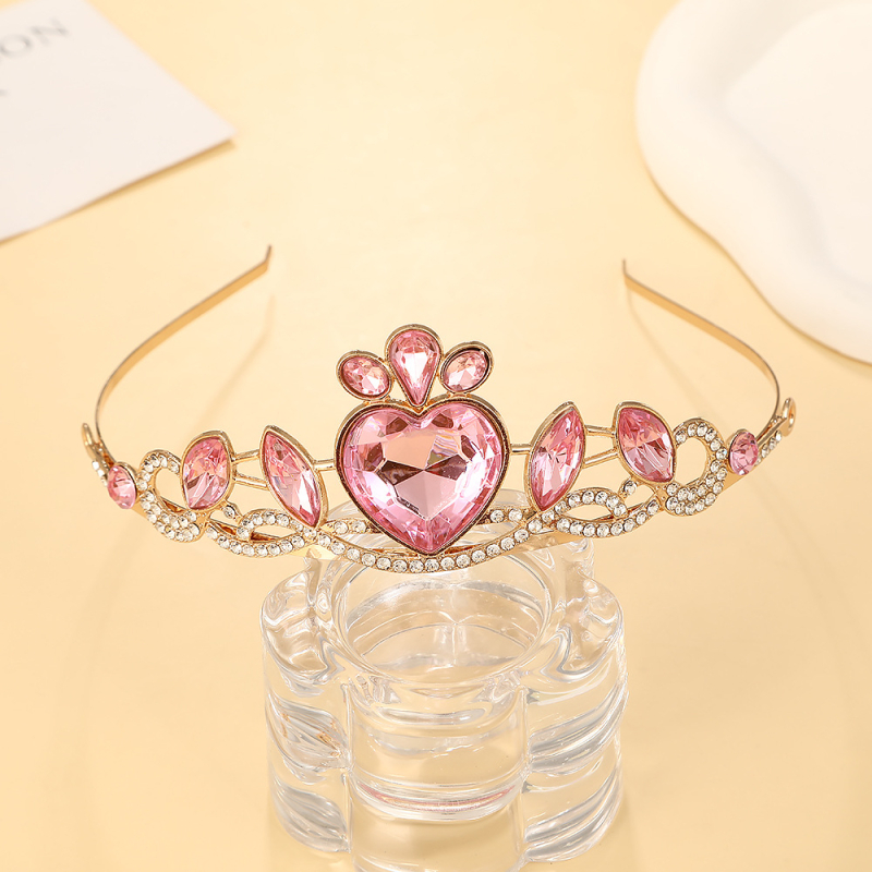 Dječja kristalna kruna za djecu, elektroplatirana kruna s kapljicama kristala, oblik: kruna, proljeće 2025