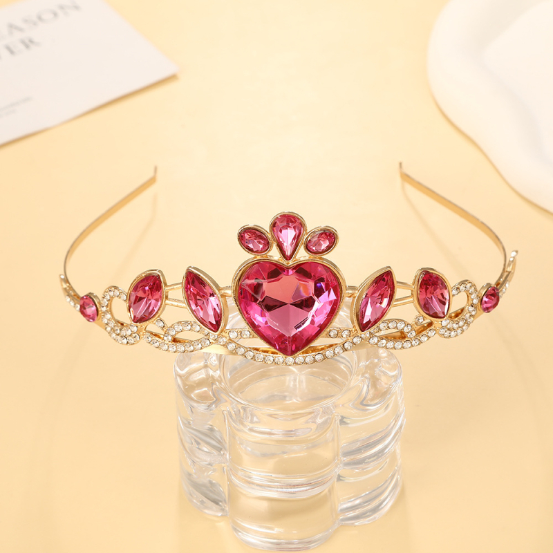 Dječja kristalna kruna za djecu, elektroplatirana kruna s kapljicama kristala, oblik: kruna, proljeće 2025