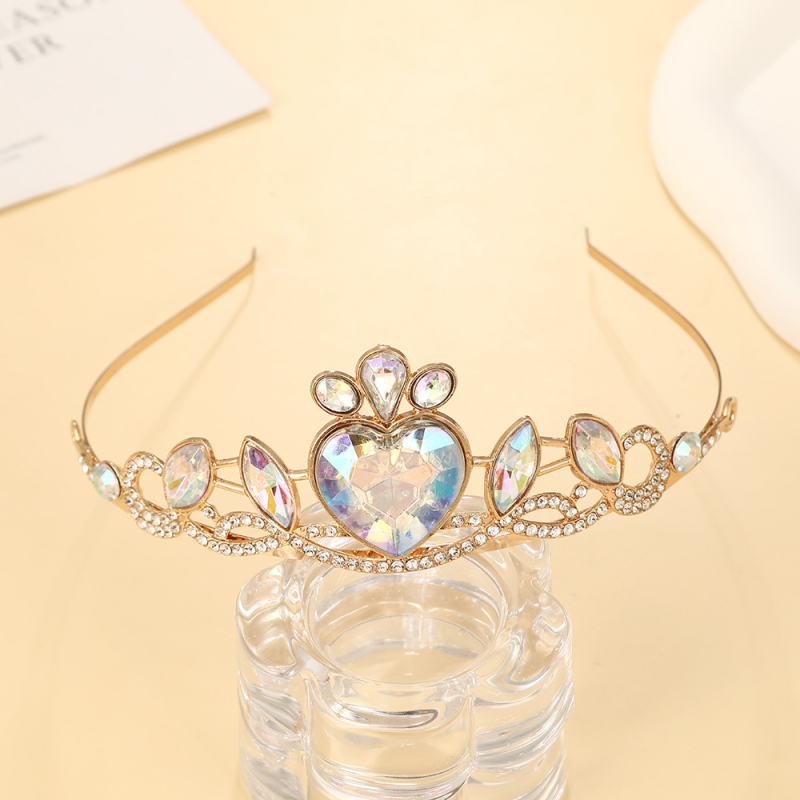 Dječja kristalna kruna za djecu, elektroplatirana kruna s kapljicama kristala, oblik: kruna, proljeće 2025