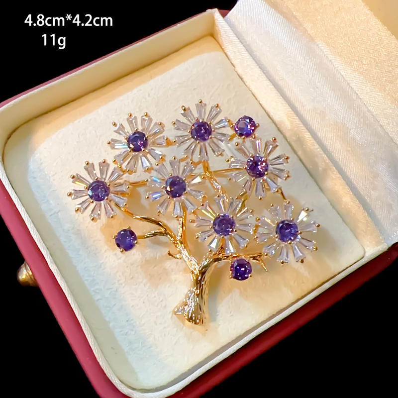 Брошка от мед, мотив цвете‑птица в корейски стил, животински дизайн, електроплакиране