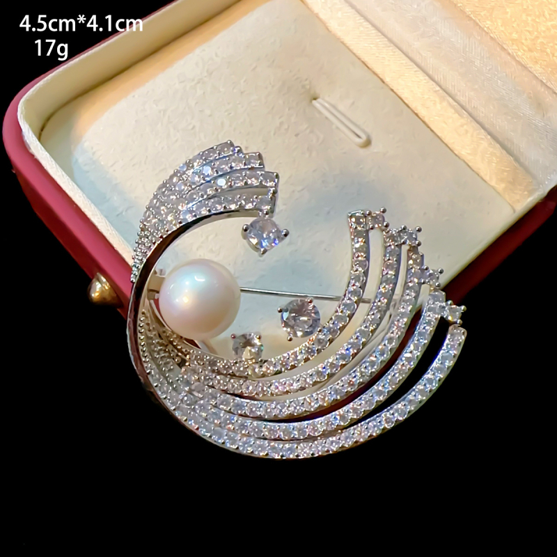 Брошка от мед, мотив цвете‑птица в корейски стил, животински дизайн, електроплакиране