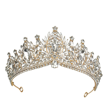 Ženski barokni diadem – od legure, Rhinestone kristali, elektroplating