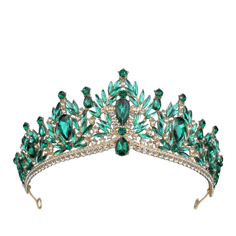 Ženski barokni diadem – od legure, Rhinestone kristali, elektroplating