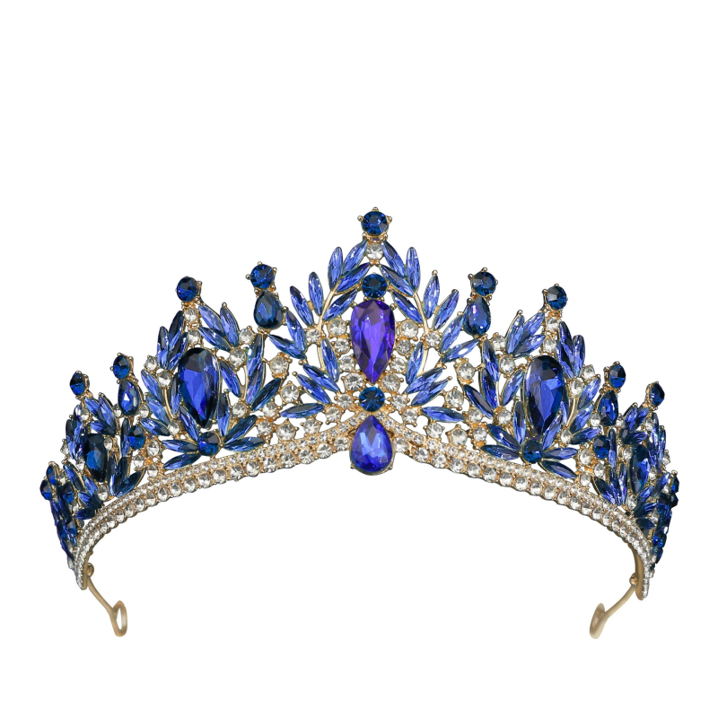 Ženski barokni diadem – od legure, Rhinestone kristali, elektroplating