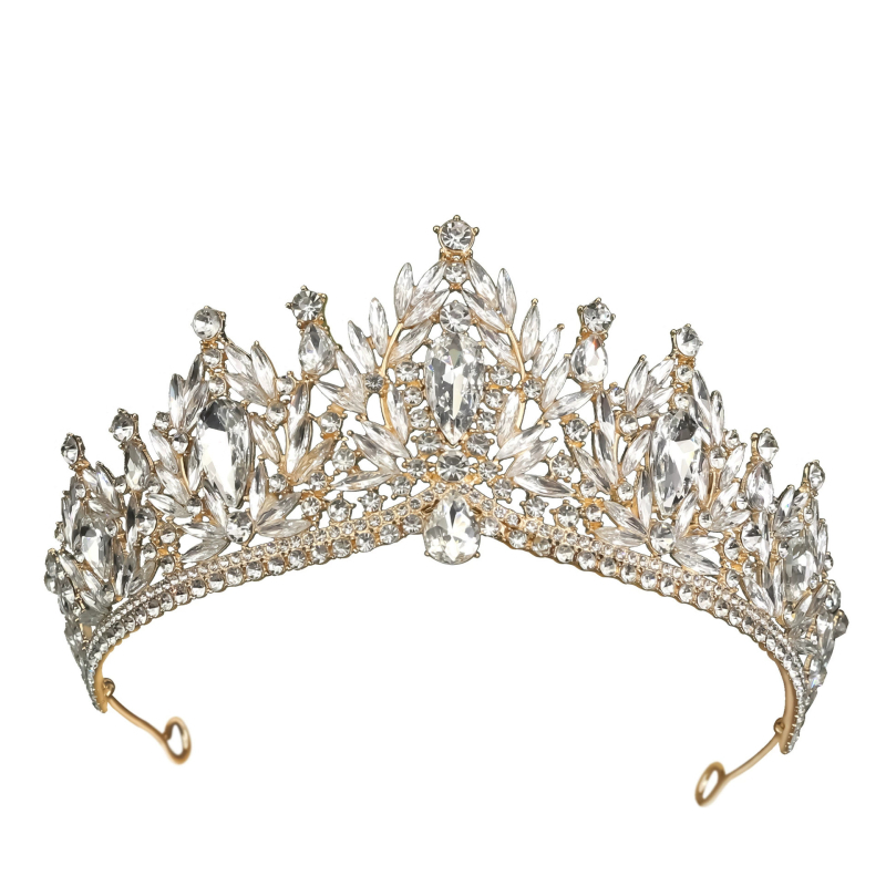 Ženski barokni diadem – od legure, Rhinestone kristali, elektroplating