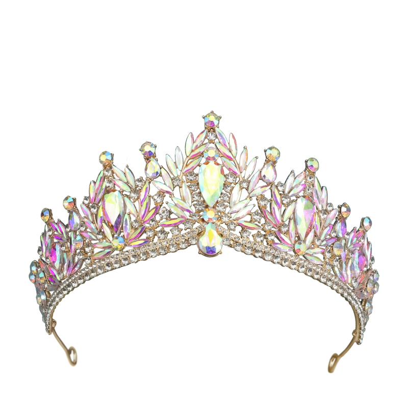 Ženski barokni diadem – od legure, Rhinestone kristali, elektroplating