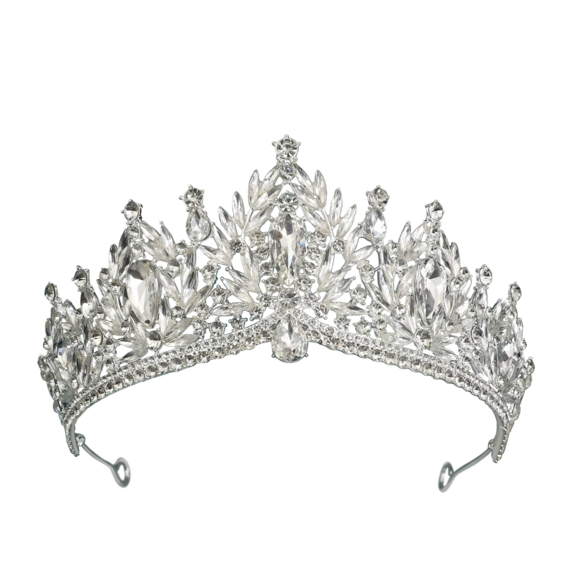 Ženski barokni diadem – od legure, Rhinestone kristali, elektroplating
