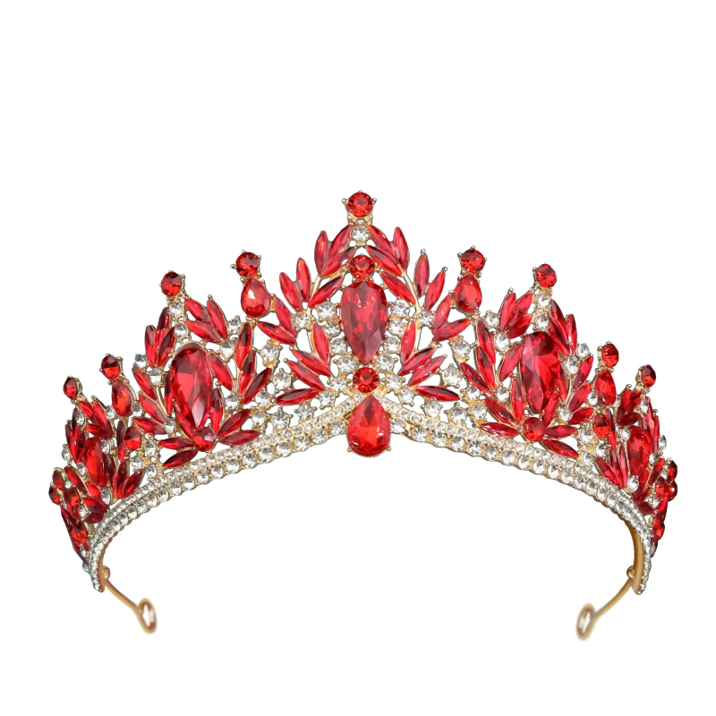 Ženski barokni diadem – od legure, Rhinestone kristali, elektroplating