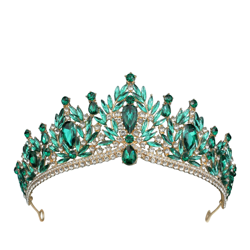Ženski barokni diadem – od legure, Rhinestone kristali, elektroplating