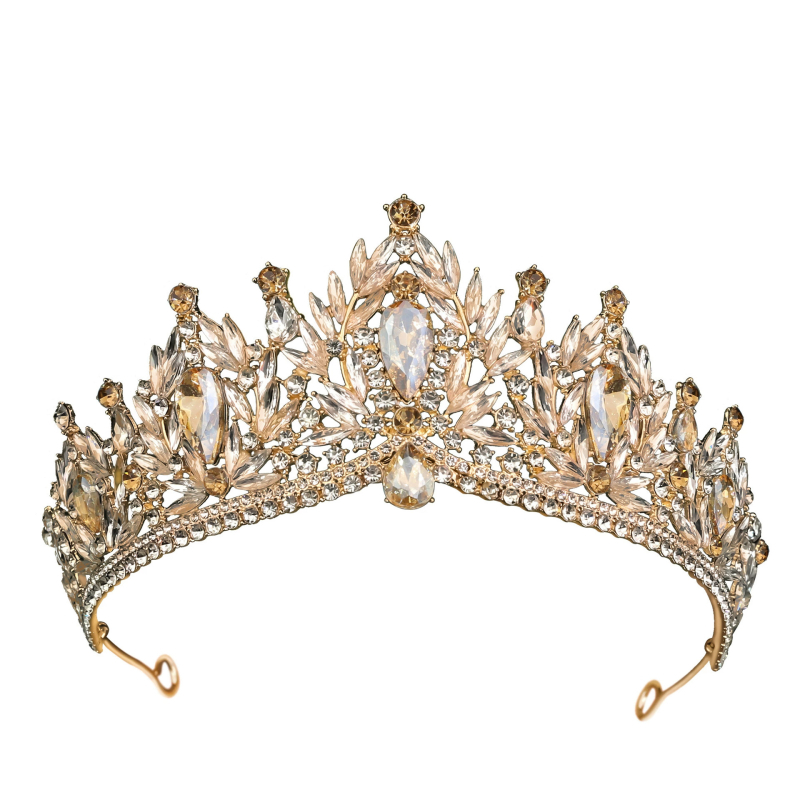Ženski barokni diadem – od legure, Rhinestone kristali, elektroplating