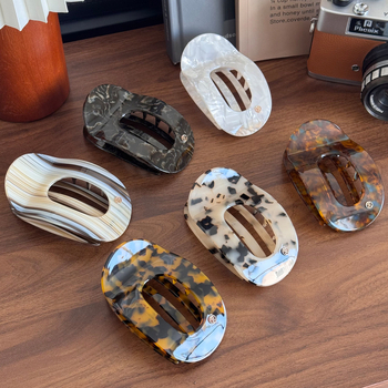 Acetatna plosnata klipsa za kosu za stražnji dio glave – ručno izrađena, gripper, francuski vintage stil, lagani luksuzni dodatak za kosu (jesen 2025)