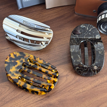 Acetatna plosnata klipsa za kosu za stražnji dio glave – ručno izrađena, gripper, francuski vintage stil, lagani luksuzni dodatak za kosu (jesen 2025)