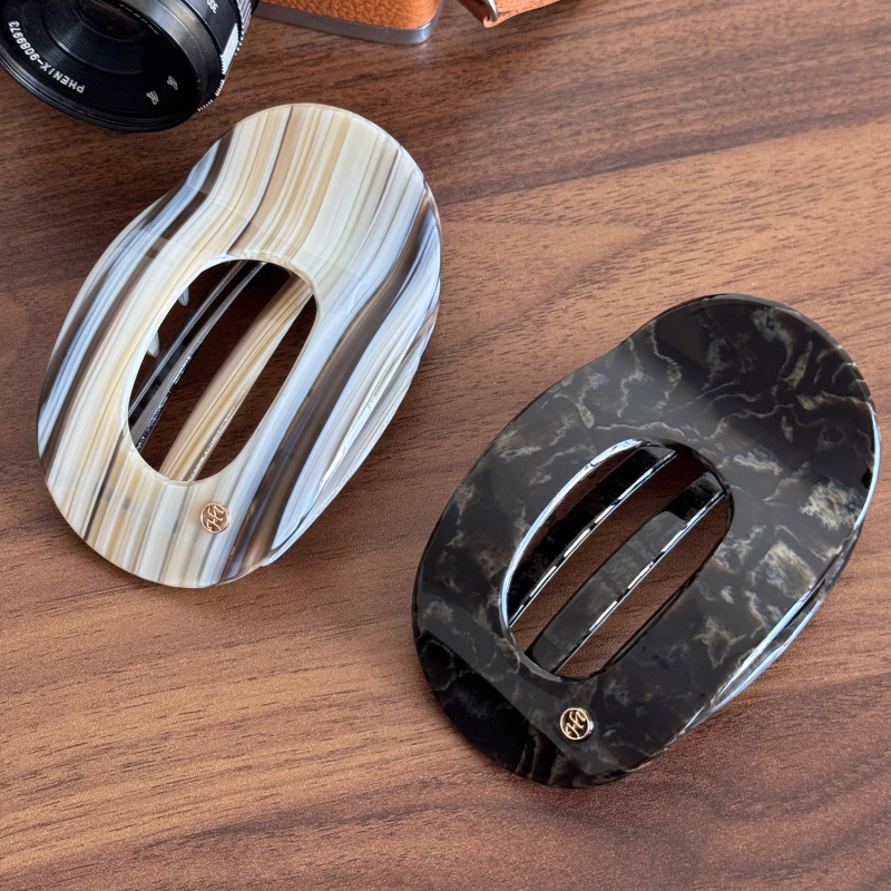 Acetatna plosnata klipsa za kosu za stražnji dio glave – ručno izrađena, gripper, francuski vintage stil, lagani luksuzni dodatak za kosu (jesen 2025)