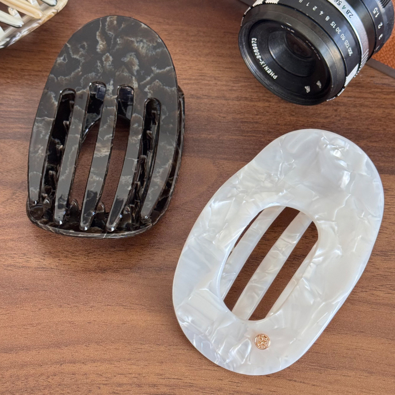 Acetatna plosnata klipsa za kosu za stražnji dio glave – ručno izrađena, gripper, francuski vintage stil, lagani luksuzni dodatak za kosu (jesen 2025)