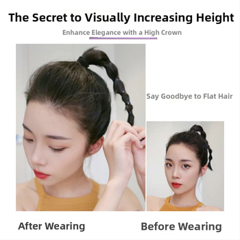 Yu Chen Matu spilventiņš uz galvas augšdaļas tilpumam ar ķemmi — dabiski īsa parūka, augstas temperatūras vads